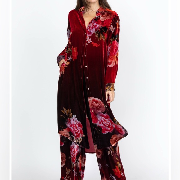 Johnny Was Tops - Johnny Was Coralie Velvet Relaxed Overshirt
